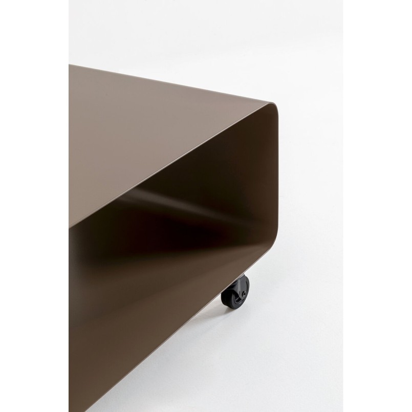 Meuble TV en acier taupe à roulettes - Lounge - Kare Design