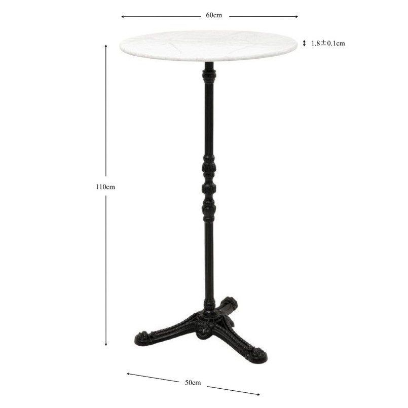 Bar table Bistrot Ø60cm white marble Kare Design
