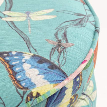 Stool Flower Fever Ø39cm blue Kare Design