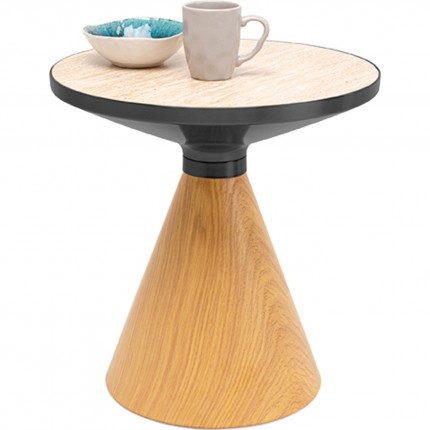Side Table Cono Travertino Ø50cm oak Kare Design