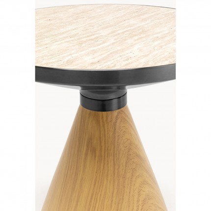 Table d'appoint Cono Travertino 50cm chêne Kare Design