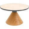 Table basse ronde en grès beige et chêne - Cono - Kare Design