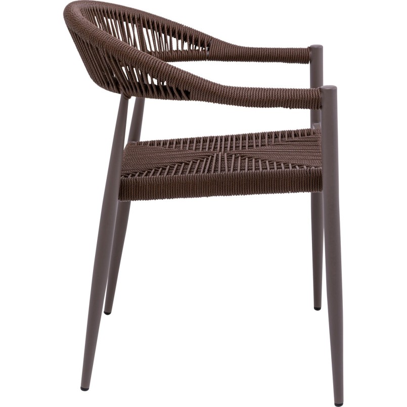 Brown Garden Chair with Armrests - Palma - Kare Design