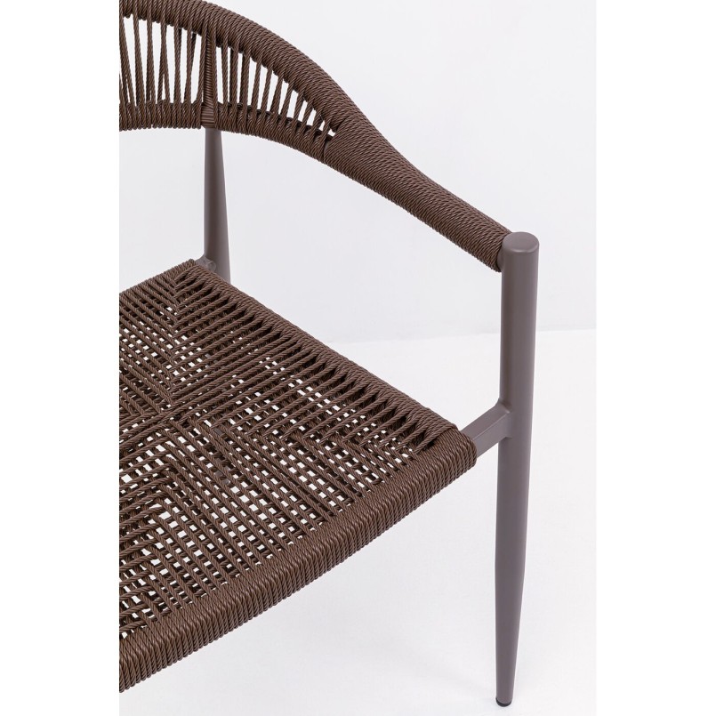 Chaise de jardin avec accoudoirs marron - Palma - Kare Design