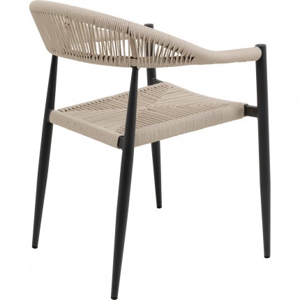 Chaise de jardin avec accoudoirs Palma crème Kare Design