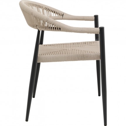 Chaise de jardin avec accoudoirs Palma crème Kare Design