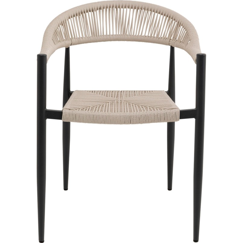 Chaise de jardin avec accoudoirs crème - Palma - Kare Design