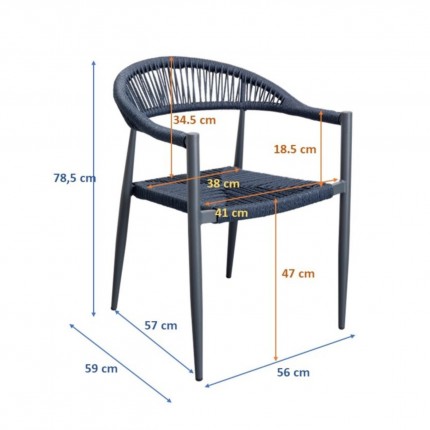 Chair with armrests Palma cream Kare Design