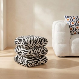Tabouret pivotant tigré noir et blanc - Pepino - Kare Design