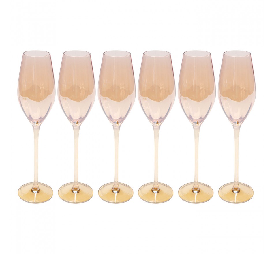 Champagne Glass Bina Mocca (6/set) Kare Design