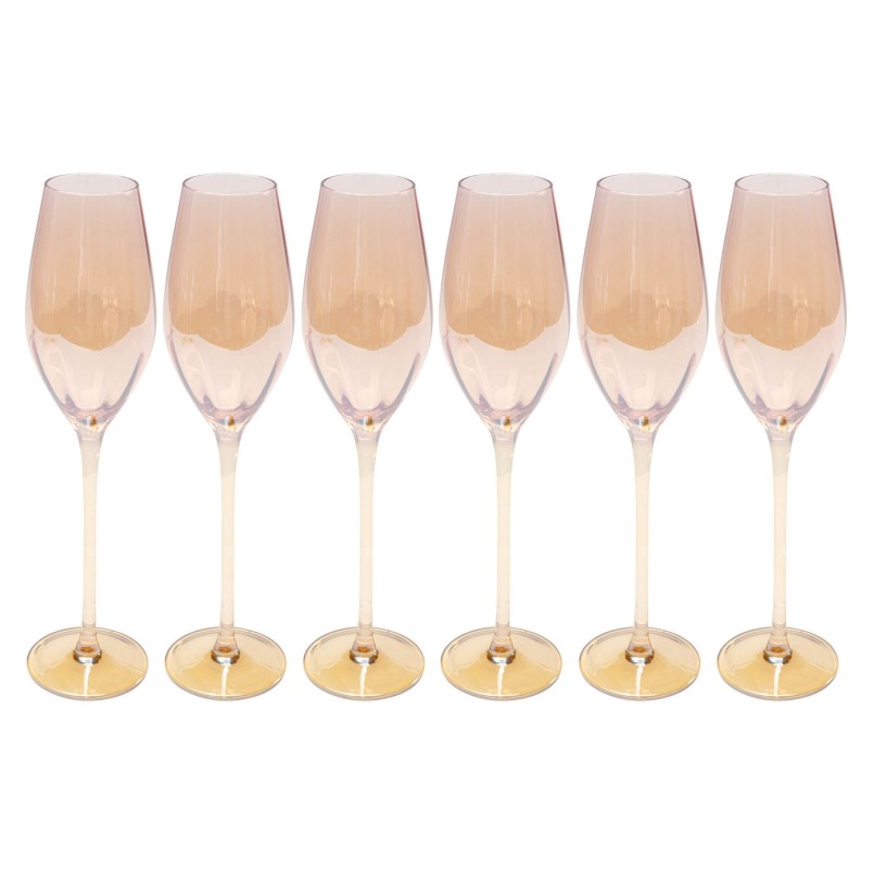 Lot de 6 flûtes à champagne - Bina Mocca - Kare Design