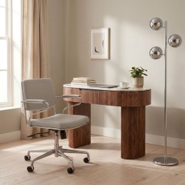 Chaise de bureau pivotante en simili gris - Dottore - Kare Design