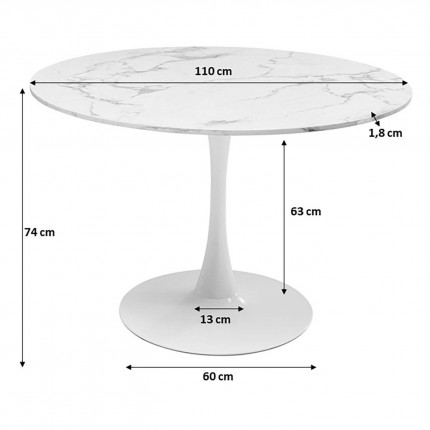 Table Veneto 110cm noire Kare Design