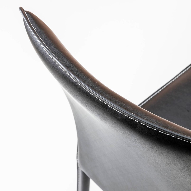 Chaise cuir noire - Milano - Kare Design