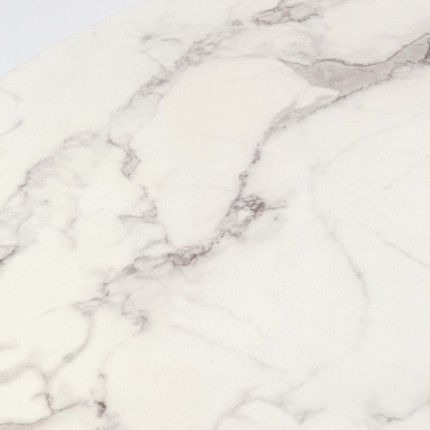 Table Schickeria 110cm effet marbre blanc Kare Design