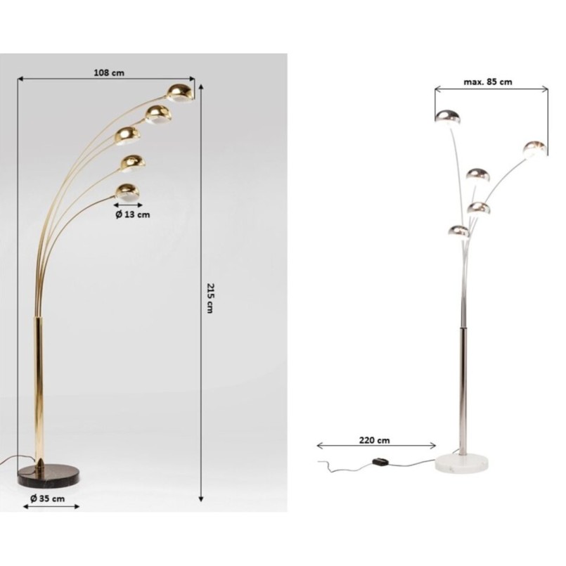 Lampadaire Élégant Or - Five Fingers - Kare Design