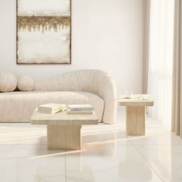Table d'appoint imitation pierre - Travertino - Kare Design