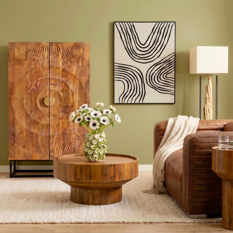 Black lines on beige background - Artistic Bow - Kare Design