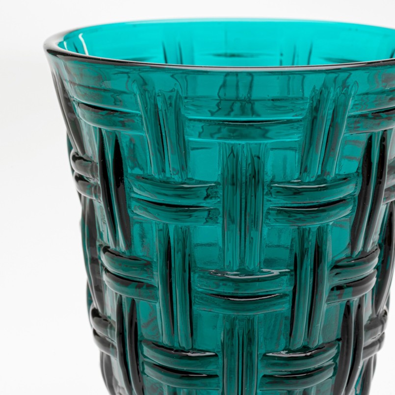 Verres à vin bleus effet tressé - Tissue - Kare Design