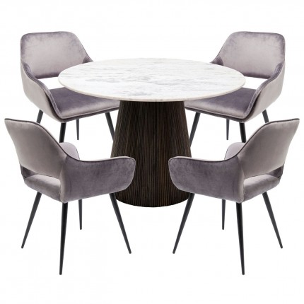 Set table and 4 chairs Francisco Glenn grey Kare Design