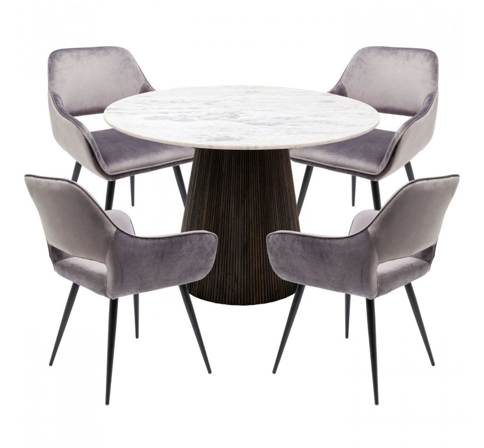 Ensemble table et 4 chaises Francisco Glenn gris Kare Design
