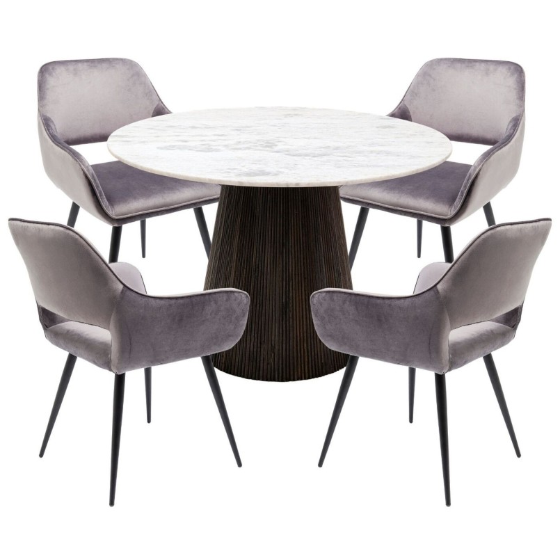 Ensemble table et 4 chaises grises - Francisco Glenn - Kare Design