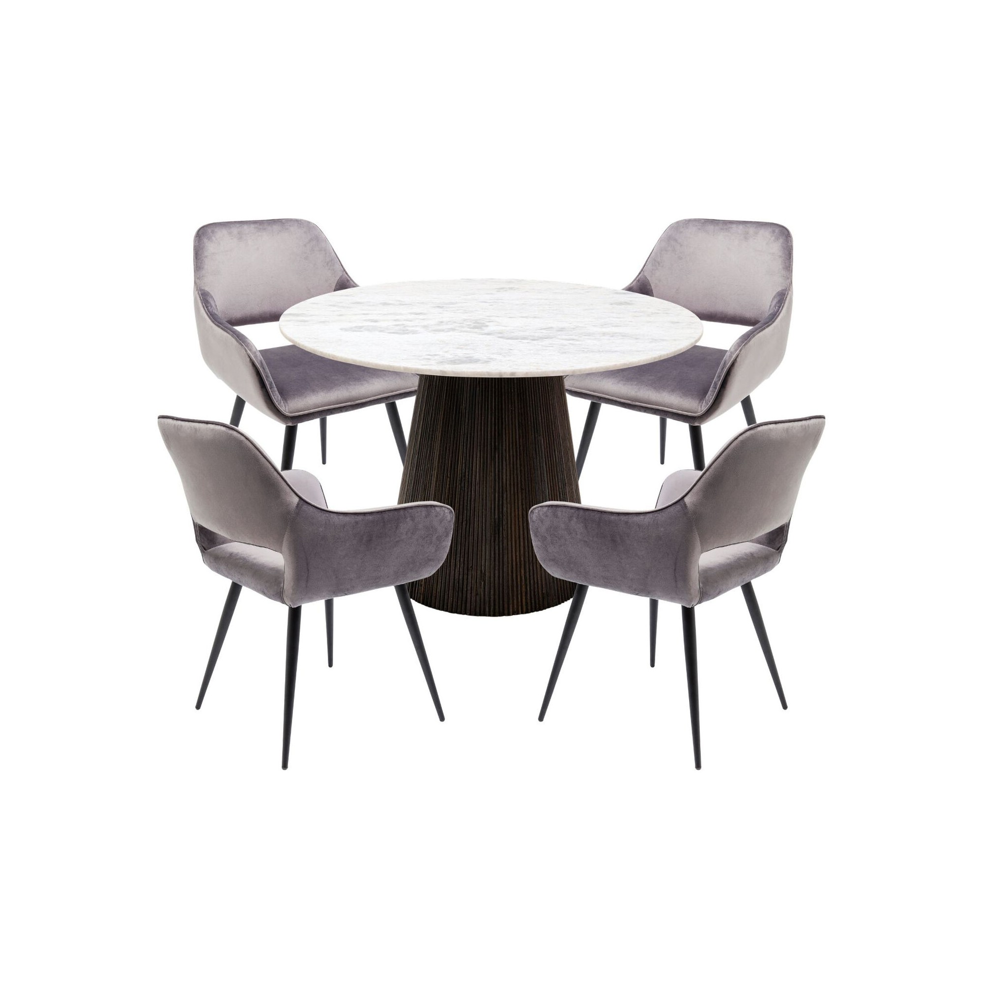 Set table and 4 chairs Francisco Glenn grey Kare Design