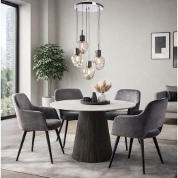 Set table and 4 chairs Francisco Glenn grey Kare Design