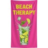 Serviettes de plage cocktail sur fond rose - Beach Therapy - Kare Design