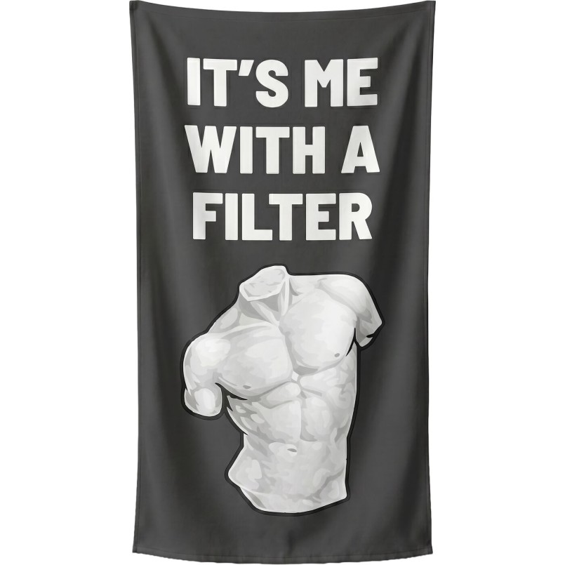 Serviettes de plage buste antique sur fond noir - It's Me - Kare Design