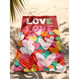 Serviettes de plage imprimés coeurs - Love - Kare Design