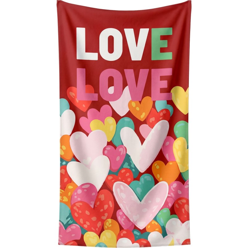 Serviettes de plage imprimés coeurs - Love - Kare Design