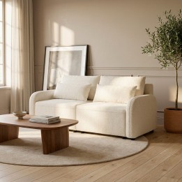 Tapis rond en polyester crème - Boucara - Kare Design