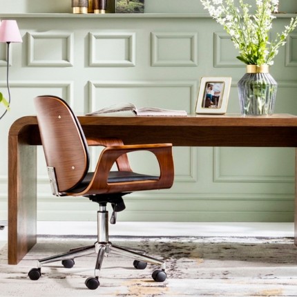 Chaise de bureau pivotante Patron noyer Kare Design