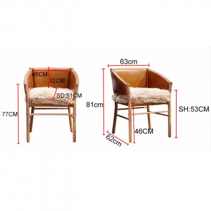 Chair with armrests Halva Kare Design