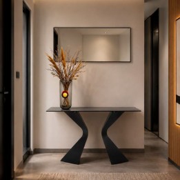 Mineral marble and black steel console - Gloria - Kare Design