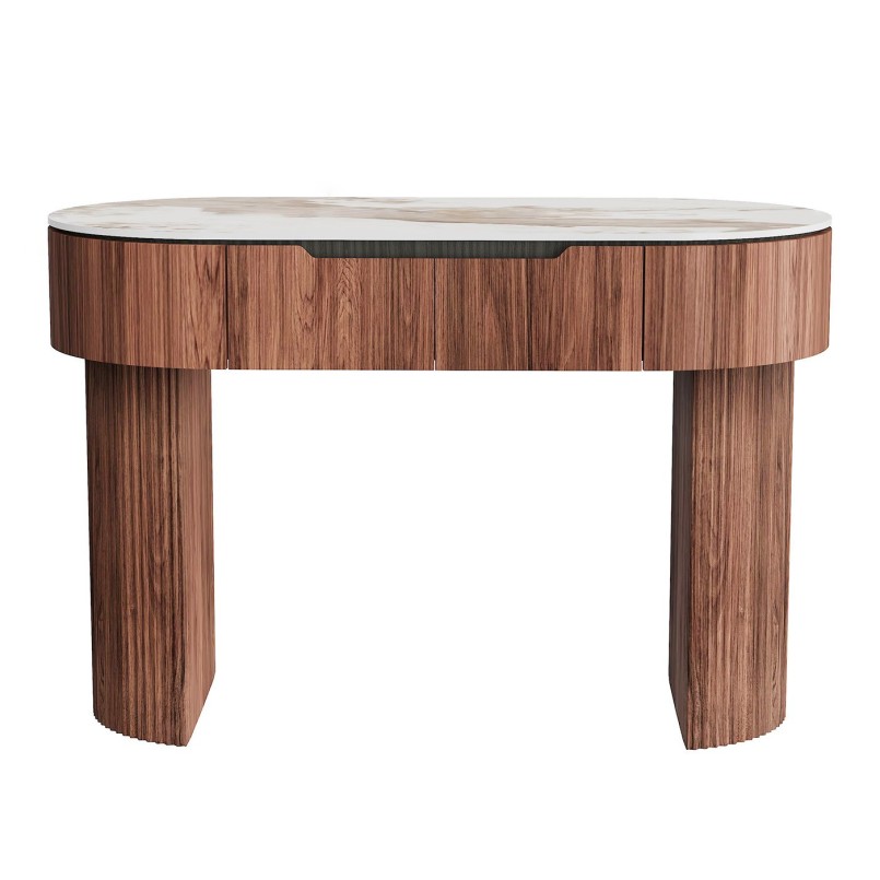 Bureau brun plateau en grès - Ruben - Kare Design