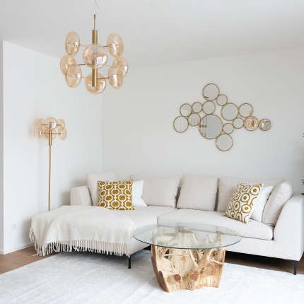 Cushion Catena Circle yellow and white Kare Design