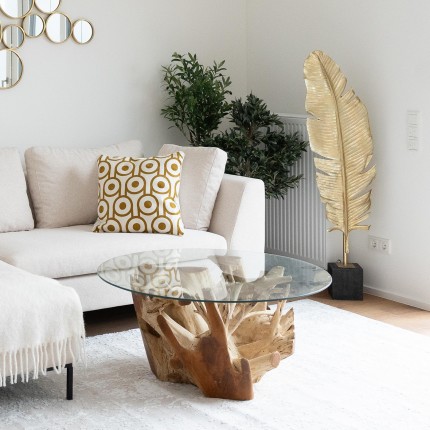 Cushion Catena Circle yellow and white Kare Design