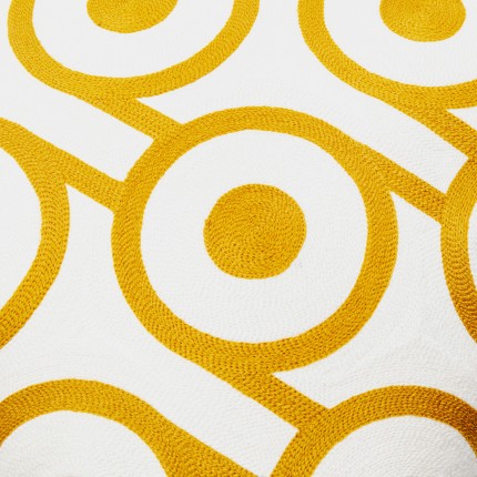 Cushion Catena Circle yellow and white Kare Design