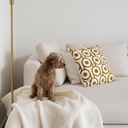 Cushion Catena Circle yellow and white Kare Design