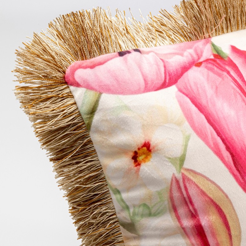 Coussin à franges tulipes - Kare Design