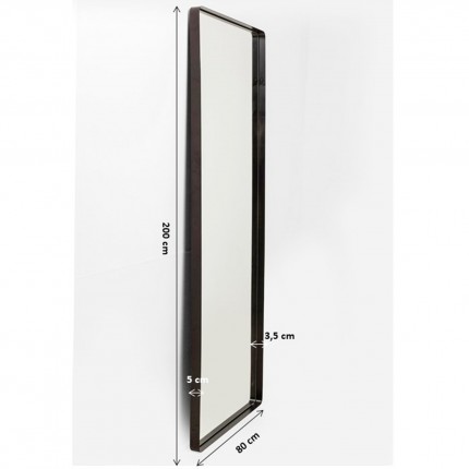 Wall Mirror Ombra Soft Black 200x80cm Kare Design