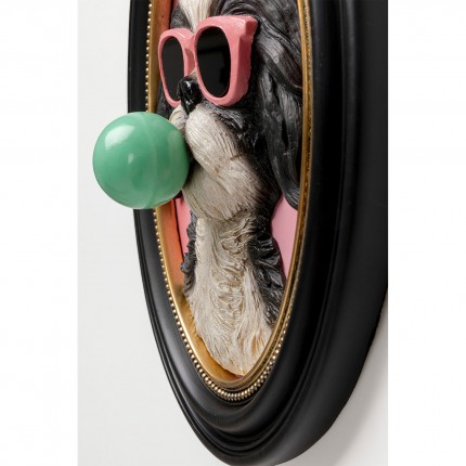 Tableau 3D chien chewing-gum 23x31cm Kare Design