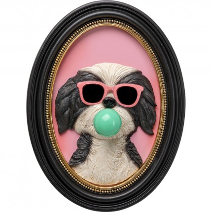 Tableau 3D chien chewing-gum 23x31cm Kare Design