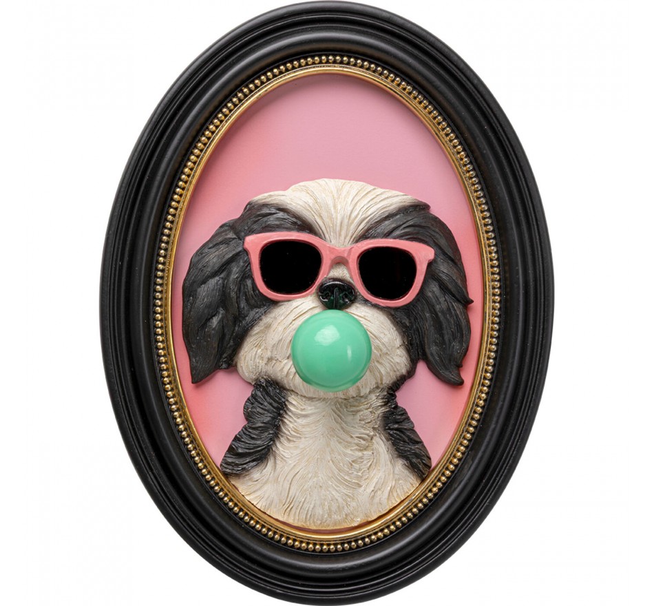 Tableau 3D chien chewing-gum 23x31cm Kare Design