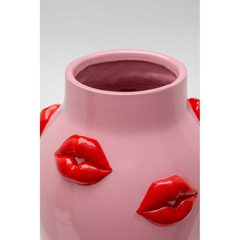 Vase pink mouths red 31cm Kare Design
