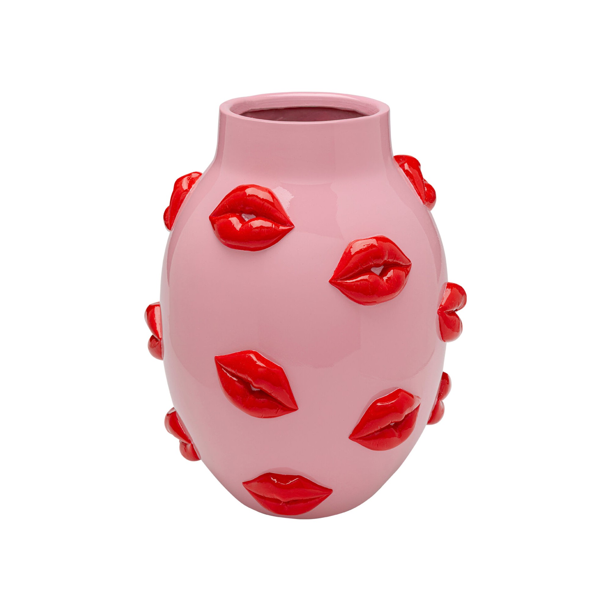 Vase pink mouths red 31cm Kare Design