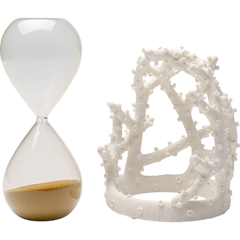 Sablier blanc imitation corail - Time Flies - Kare Design
