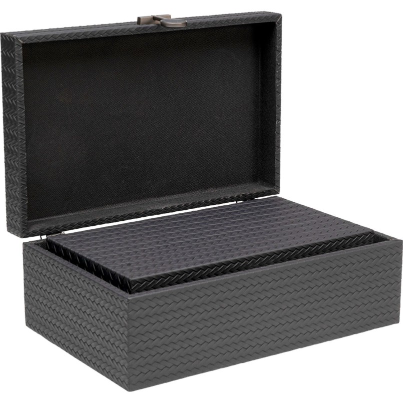 Set de 2 boîtes noires en simili texturé - Key - Kare Design